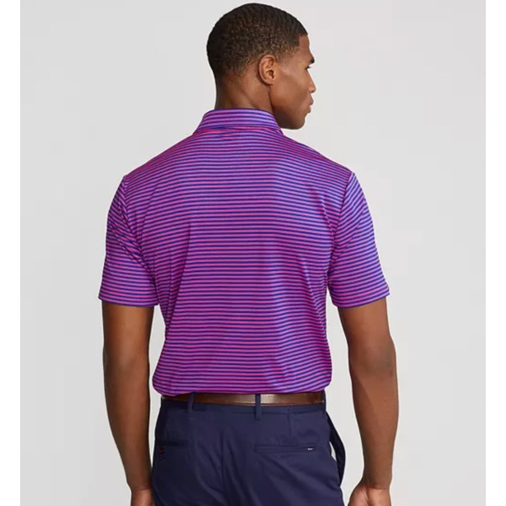 RLX Ralph Lauren X Series Golf Polo Pink Blue Striped Performance Shirt Men’s M - Picture 3 of 16